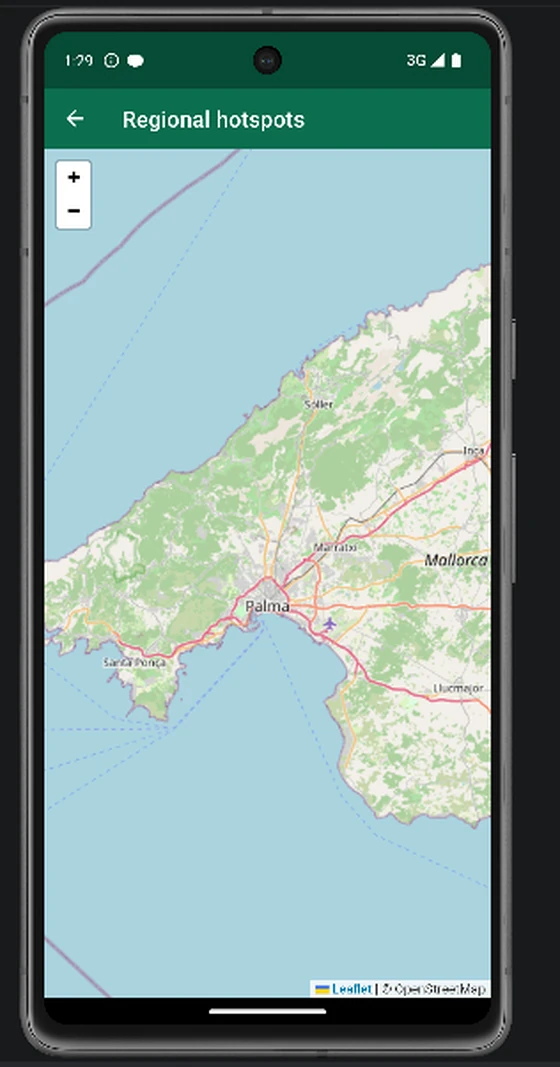 Regional hotspot map of Mallorca